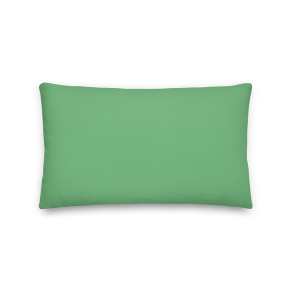 Mint Monstera Lumbar Premium Pillow